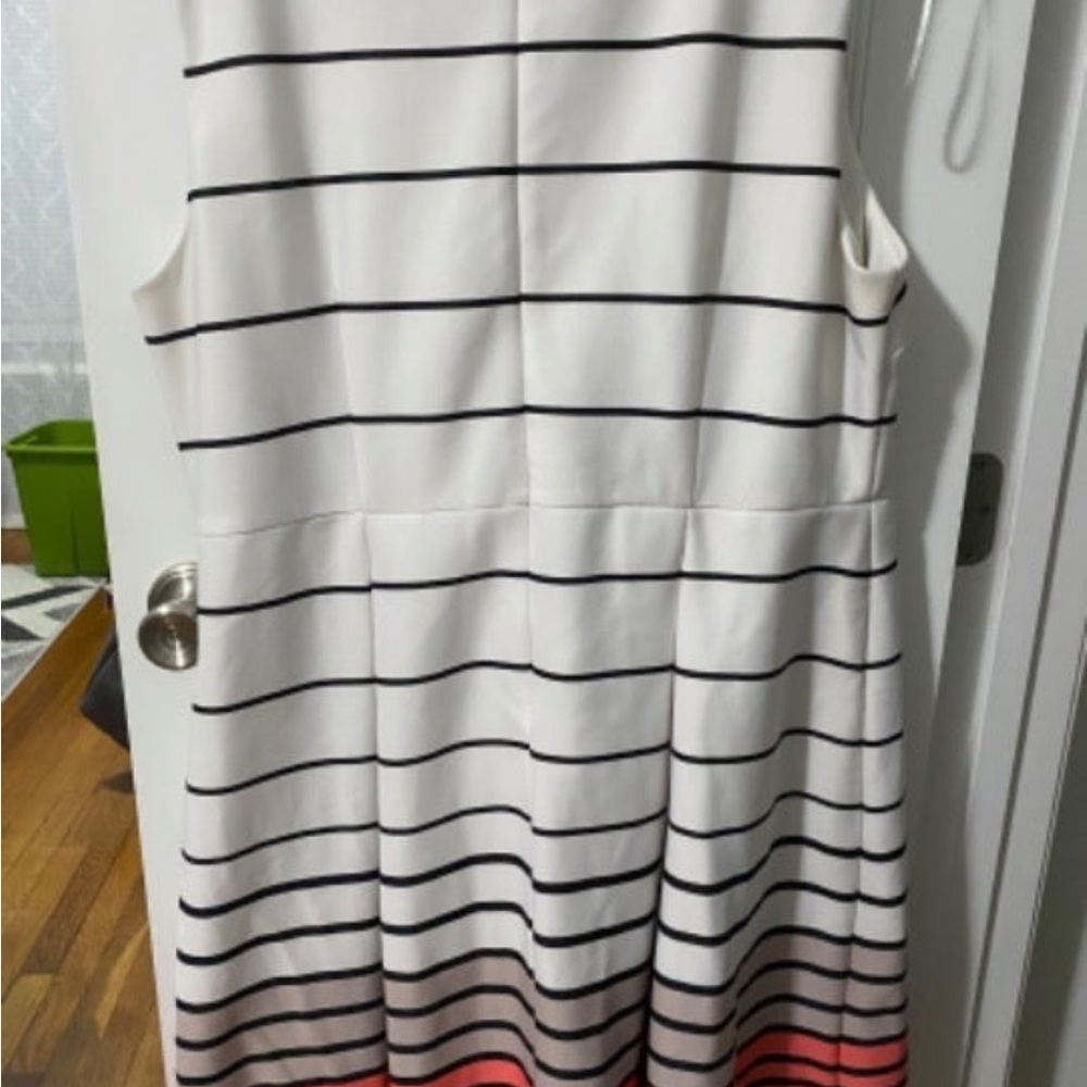 Lane Bryant Size 20W Striped Scuba Dress